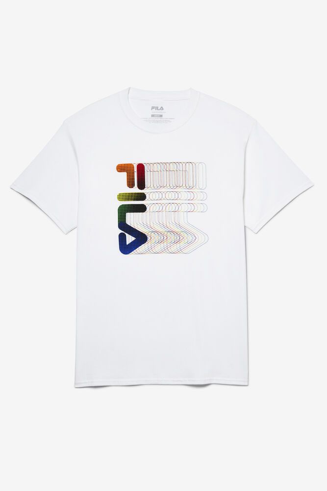 Fila T-Shirt Marathon Mens White - India THG-386254